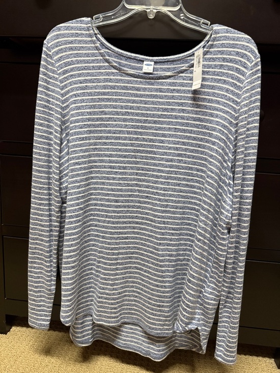 Old Navy Tops - Old Navy Blue and White Striped Crew Neck Top